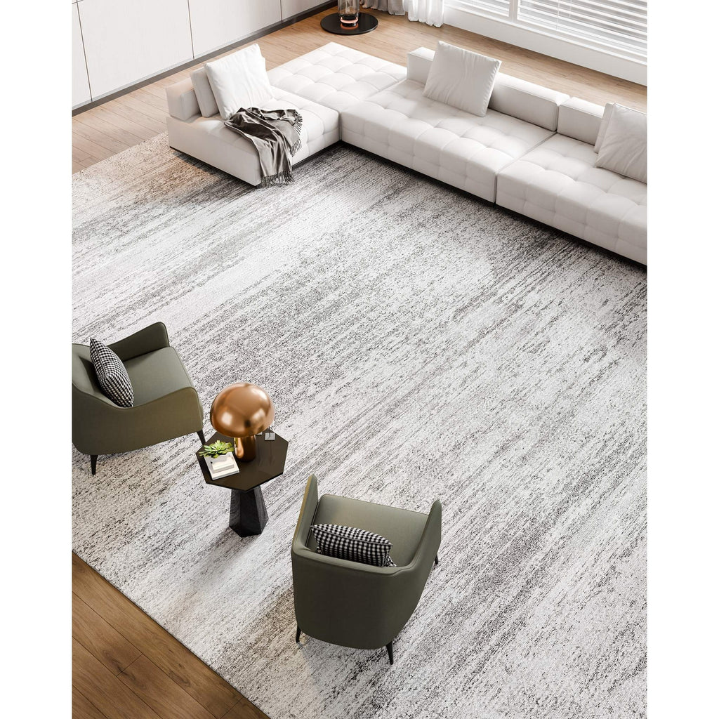 VEVOR Large Area Rug 10 x 14 ft Anti-Skid and Tear-Resistant Floor Mat Modern Gray