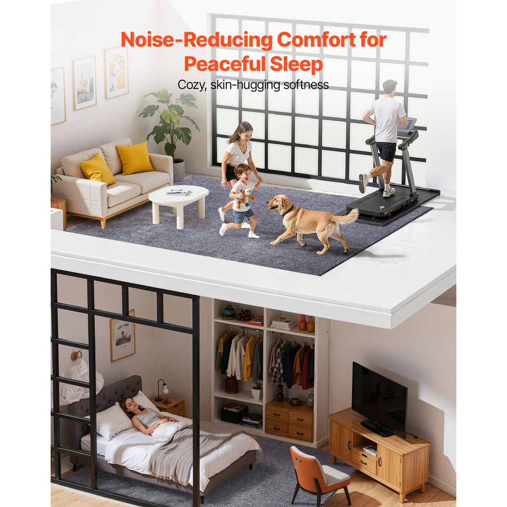 VEVOR Indoor Plush Area Rugs, 8 x 10 ft \u002F 9 x 12 ft Plush Carpet, Area Rugs Furry with Long Plushs Pile, Thick & Durable High-Pile Rug for High-Traffic Areas, Bedroom, Non-Shedding & Non-Slip Backing, Beige\u002FBlue-Gray