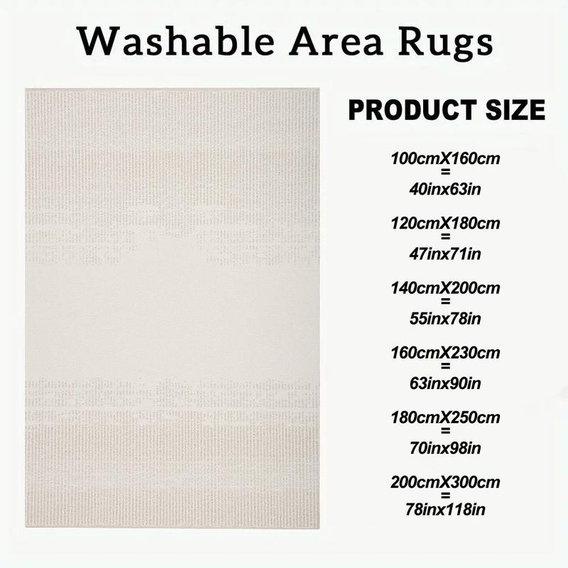 Large Modern Neutral-Toned Striped Suitable for Living Room, Bedroom, Office Rug - Handmade Large with Backing, Machine Washable Soft Neutral Striped, Jumbo Sizes for Hallway, Dining Room, Entryway Decor