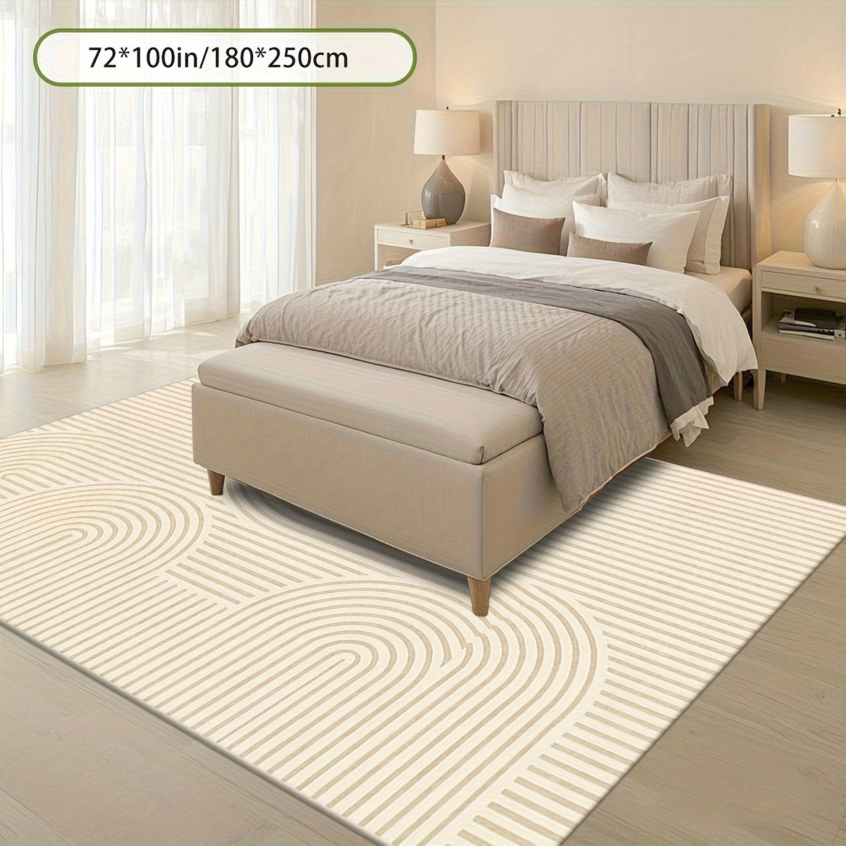 2D Digital Print Curved Pattern Home Decor Carpet | Machine Washable, Non-Shedding, Pet-Friendly, Suitable for Living Rooms, Bedrooms, Entryways, Offices, Hotels, Cafes, Guesthouses, and Cottages, Made by ZULIDA