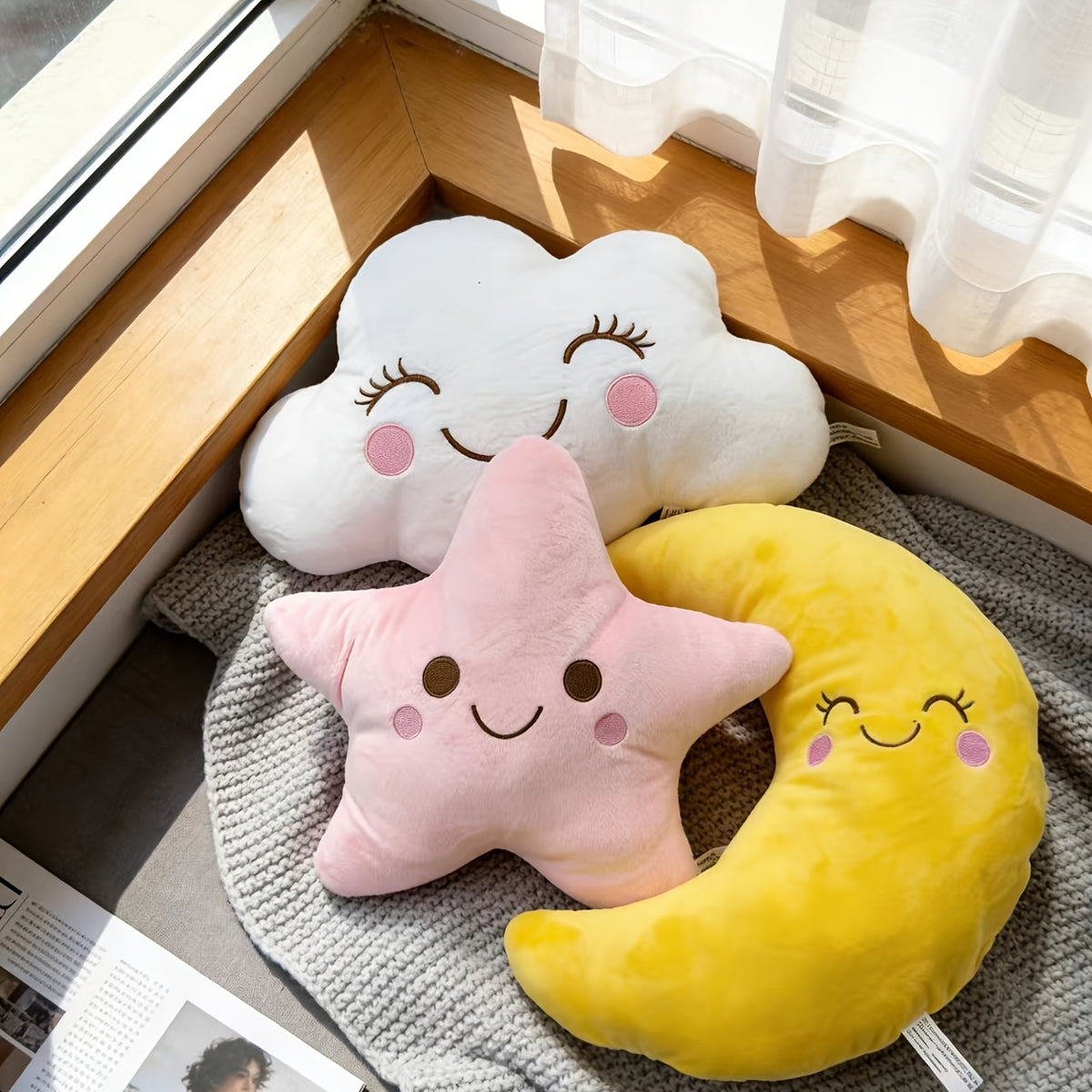 3pcs Cloud, Pillows | Polyester, Machine Washable, Multipurpose Use, Modern Style, All-Season