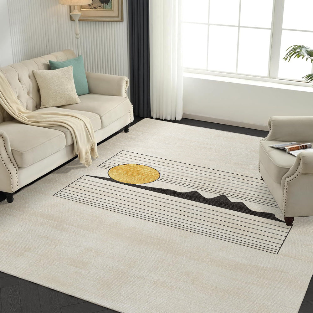 Cream-Colored Minimalist Carpet, Gentle Floor Mat for Living Room And Bedroom, Low-Saturation Versatile Home Decor Carpet Suitable for Living Room, Bedroom, Study, Dining Room, Office, Hotel, Pet Room, Game Room, And Homestay