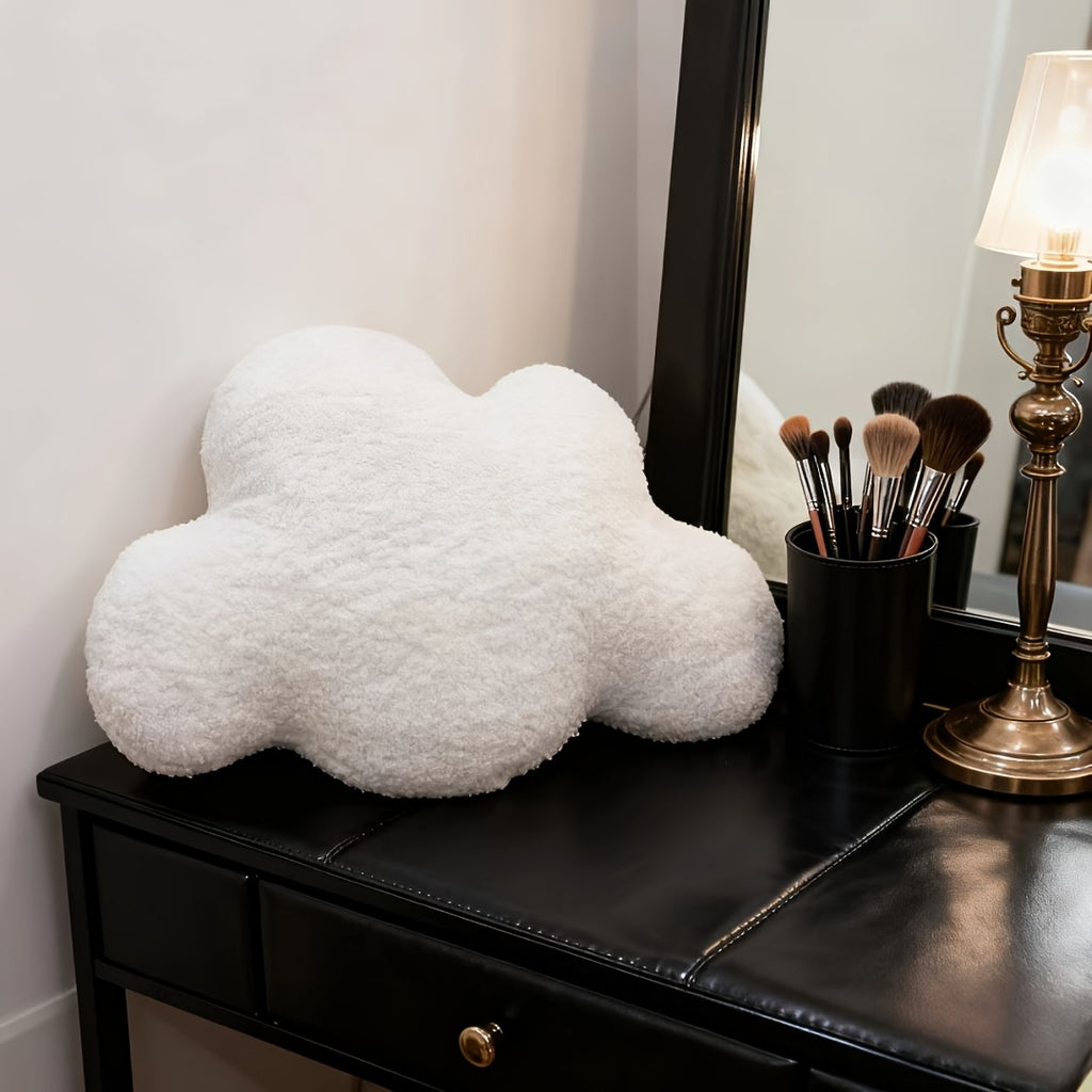 Large White Cloud-Shaped Plush Pillow Cushion - Oversized Grey & White Cloud Bed Sofa Couch Decor, Machine-Washable All-Season Stuffed Cushion with Soft Fill (20.87x14.57inch) for ' Room,,