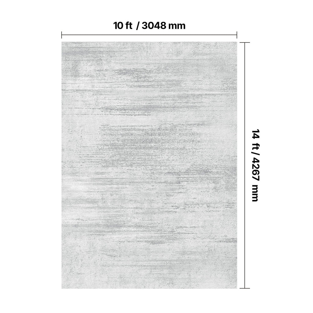 VEVOR Large Area Rug 10 x 14 ft Anti-Skid and Tear-Resistant Floor Mat Modern Gray