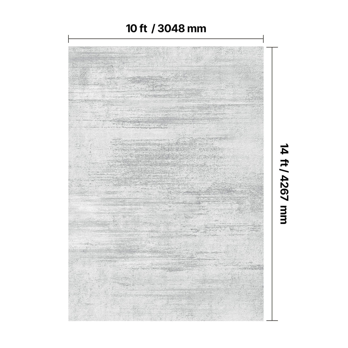 VEVOR Large Area Rug 10 x 14 ft Anti-Skid and Tear-Resistant Floor Mat Modern Gray