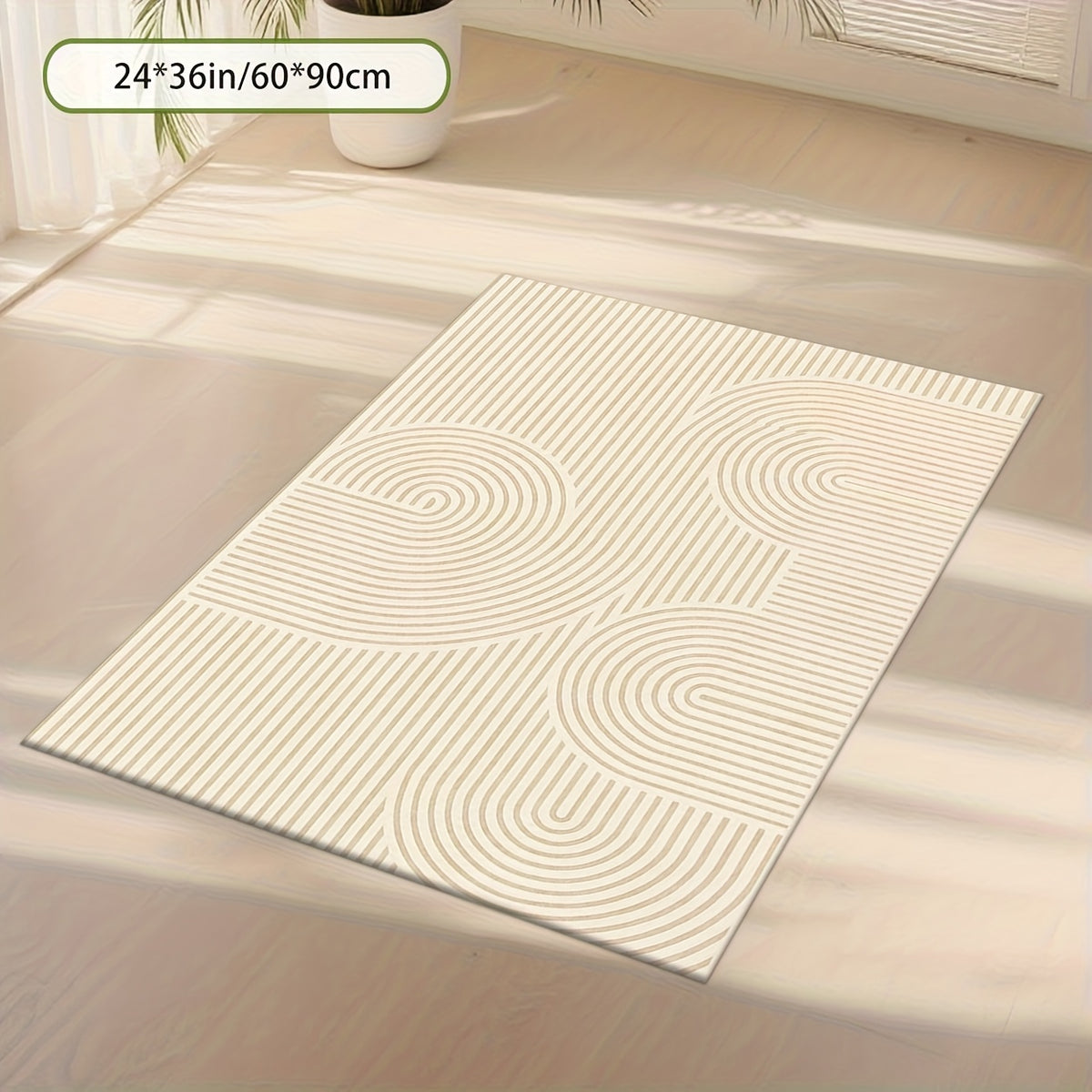 2D Digital Print Curved Pattern Home Decor Carpet | Machine Washable, Non-Shedding, Pet-Friendly, Suitable for Living Rooms, Bedrooms, Entryways, Offices, Hotels, Cafes, Guesthouses, and Cottages, Made by ZULIDA