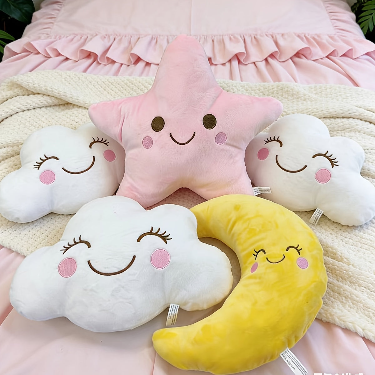 3pcs Cloud, Pillows | Polyester, Machine Washable, Multipurpose Use, Modern Style, All-Season