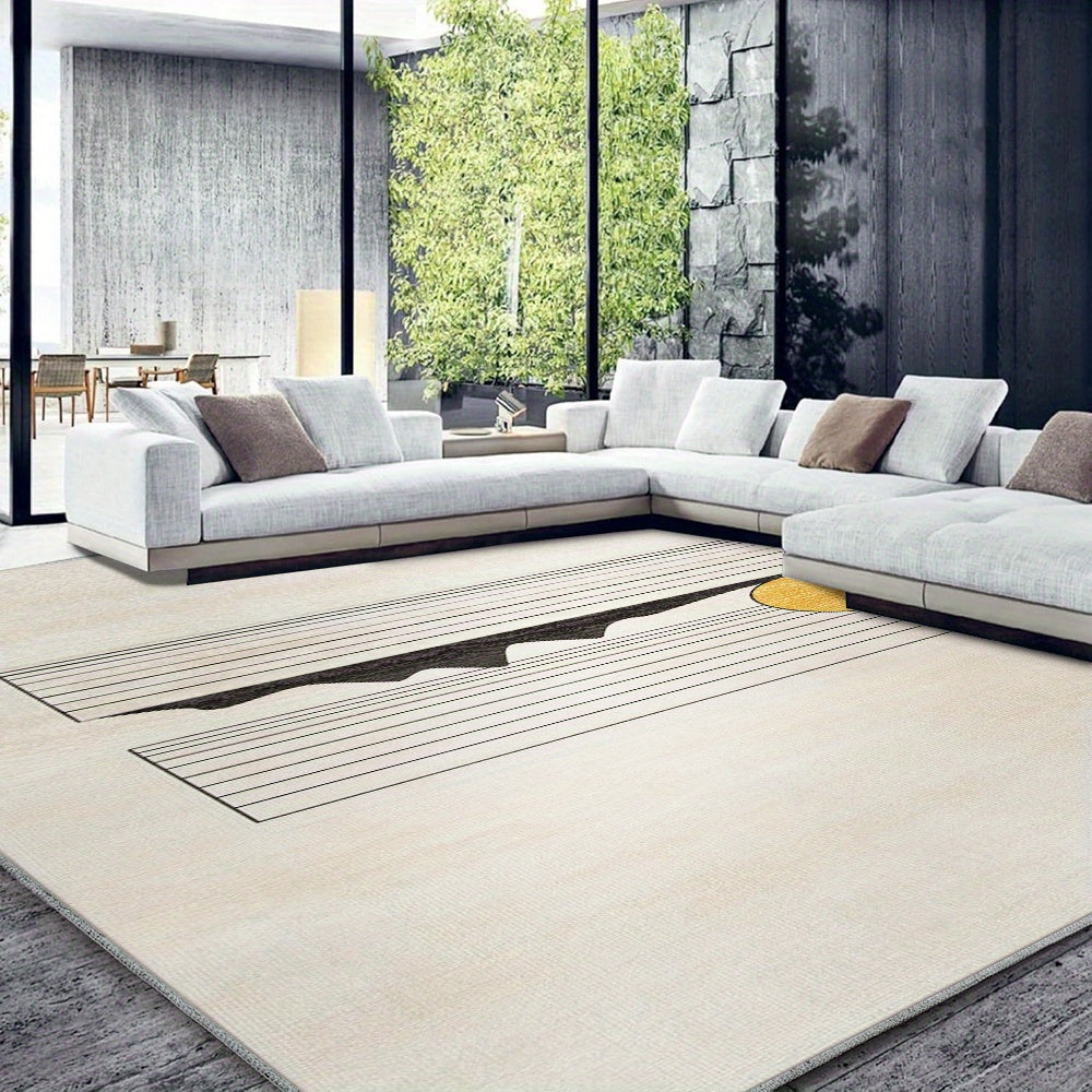 Cream-Colored Minimalist Carpet, Gentle Floor Mat for Living Room And Bedroom, Low-Saturation Versatile Home Decor Carpet Suitable for Living Room, Bedroom, Study, Dining Room, Office, Hotel, Pet Room, Game Room, And Homestay