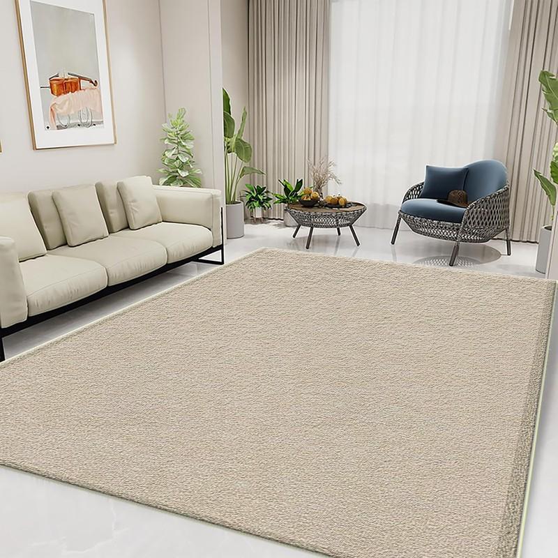 New Arrivals - Solid - Colored Beige Decorative Rug: Large Living Room Rug, Large Bedroom Rug, Study Rug, Entryway Rug, Hallway Rug. Easy to Care for and Clean, Machine Washable, Suitable for All Seasons. A High - Quality Home Decor Choice