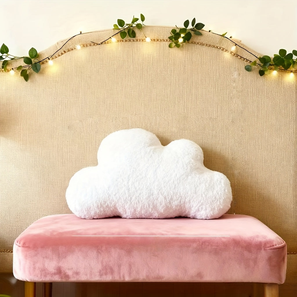 Large White Cloud-Shaped Plush Pillow Cushion - Oversized Grey & White Cloud Bed Sofa Couch Decor, Machine-Washable All-Season Stuffed Cushion with Soft Fill (20.87x14.57inch) for ' Room,,