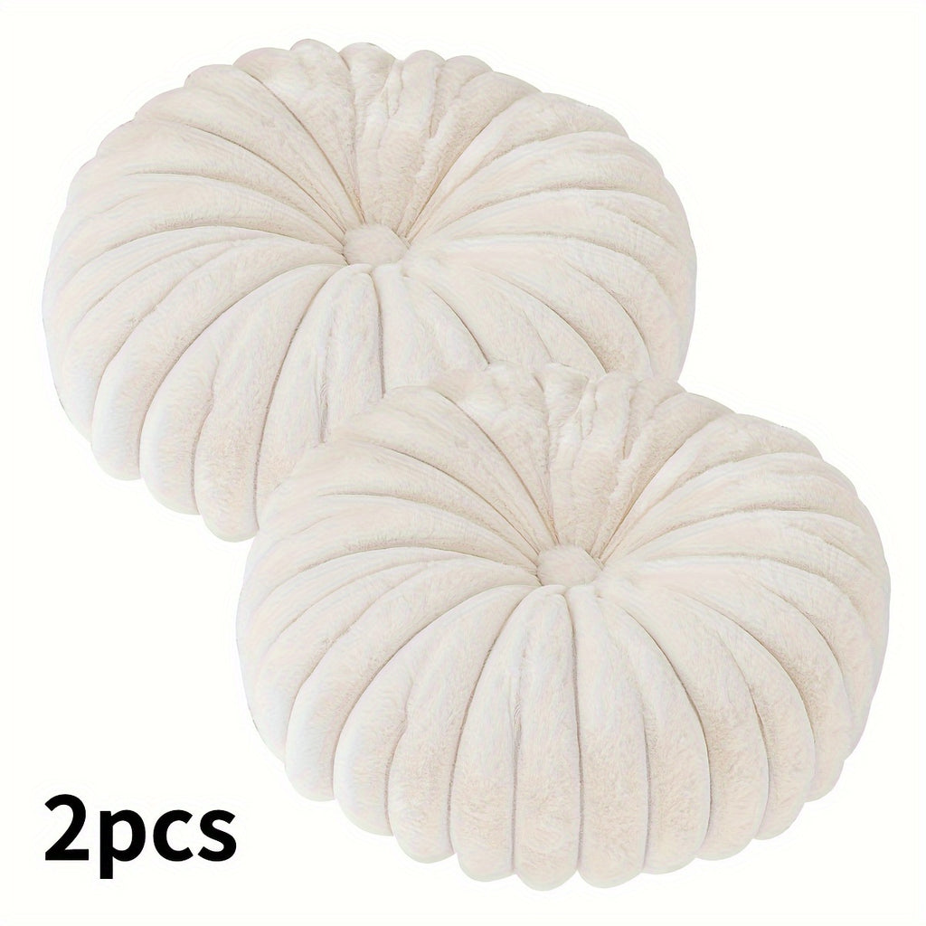 2pcs Fluffy And Comfortable Round Throw Pillows, Washable, with Filler, Living Room Home Decor, Comfortable Modern Home Decoration Pillowcase, for Sofa Sofa Bed House Farmhouse Decoration