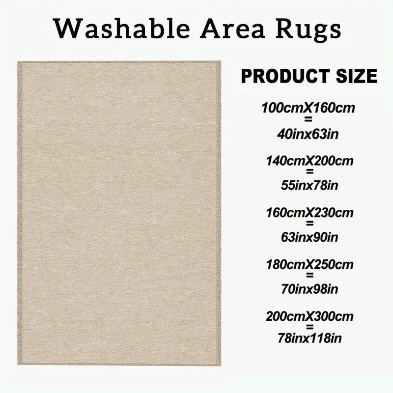 New Arrivals - Solid - Colored Beige Decorative Rug: Large Living Room Rug, Large Bedroom Rug, Study Rug, Entryway Rug, Hallway Rug. Easy to Care for and Clean, Machine Washable, Suitable for All Seasons. A High - Quality Home Decor Choice