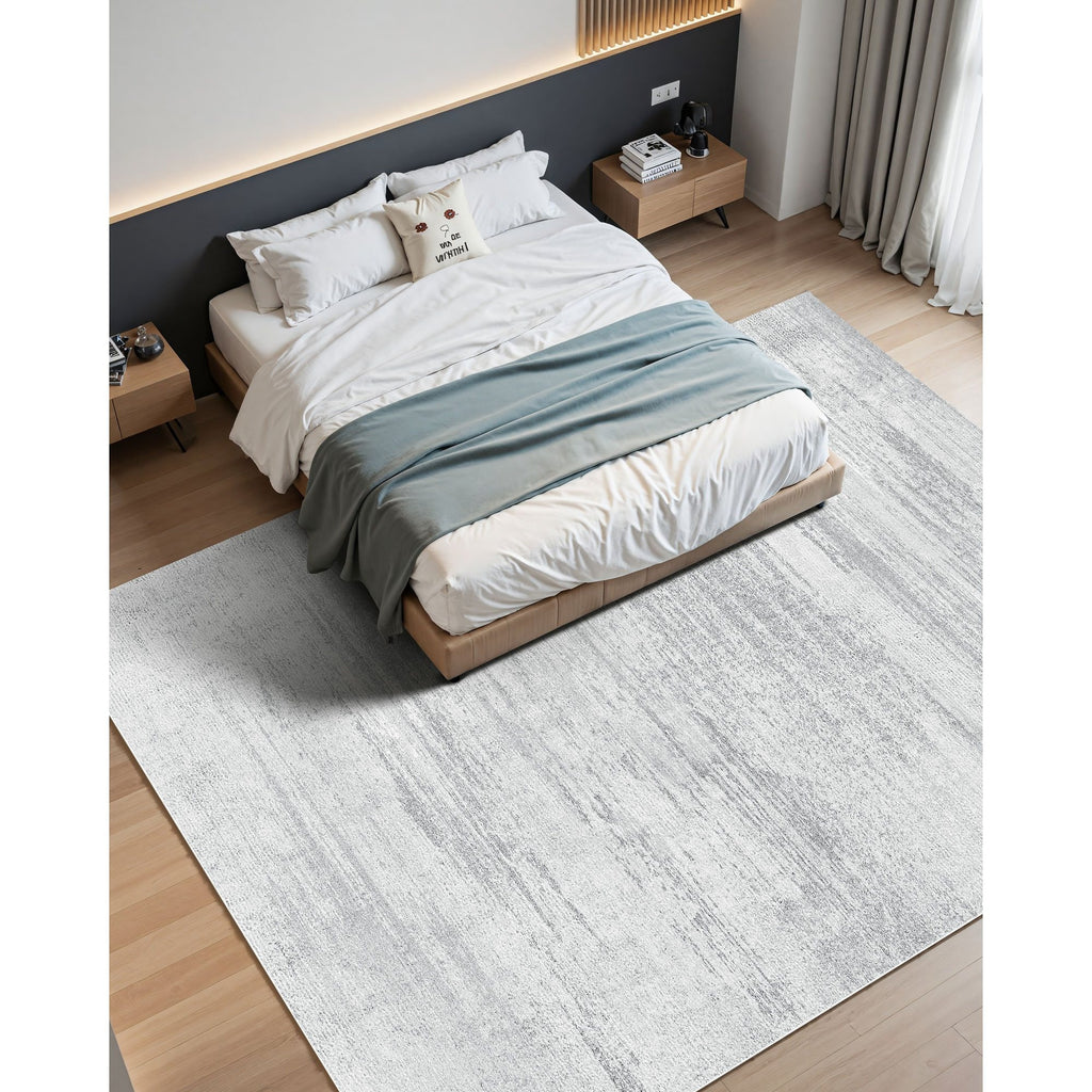 VEVOR Large Area Rug 10 x 14 ft Anti-Skid and Tear-Resistant Floor Mat Modern Gray