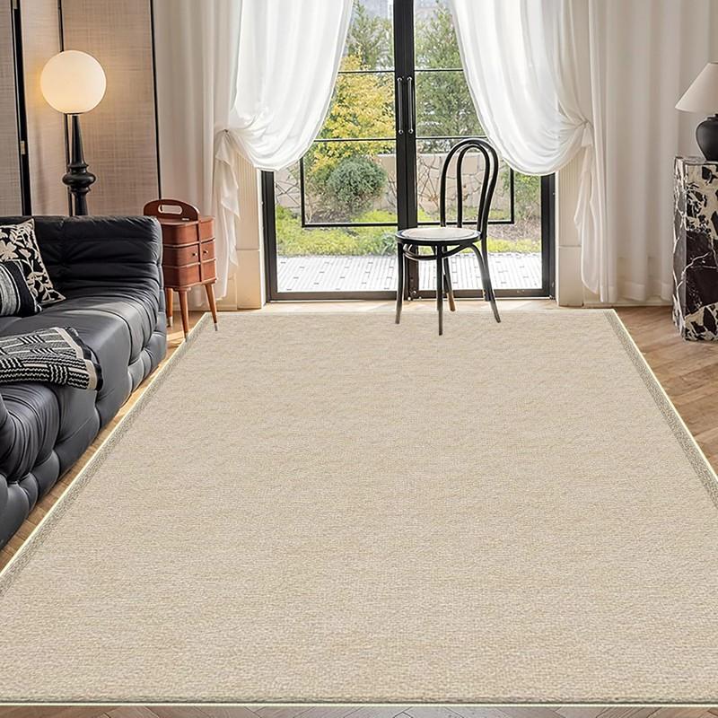 New Arrivals - Solid - Colored Beige Decorative Rug: Large Living Room Rug, Large Bedroom Rug, Study Rug, Entryway Rug, Hallway Rug. Easy to Care for and Clean, Machine Washable, Suitable for All Seasons. A High - Quality Home Decor Choice