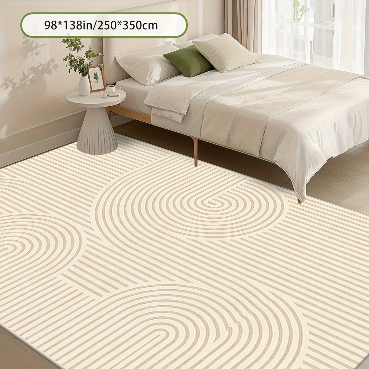 2D Digital Print Curved Pattern Home Decor Carpet | Machine Washable, Non-Shedding, Pet-Friendly, Suitable for Living Rooms, Bedrooms, Entryways, Offices, Hotels, Cafes, Guesthouses, and Cottages, Made by ZULIDA