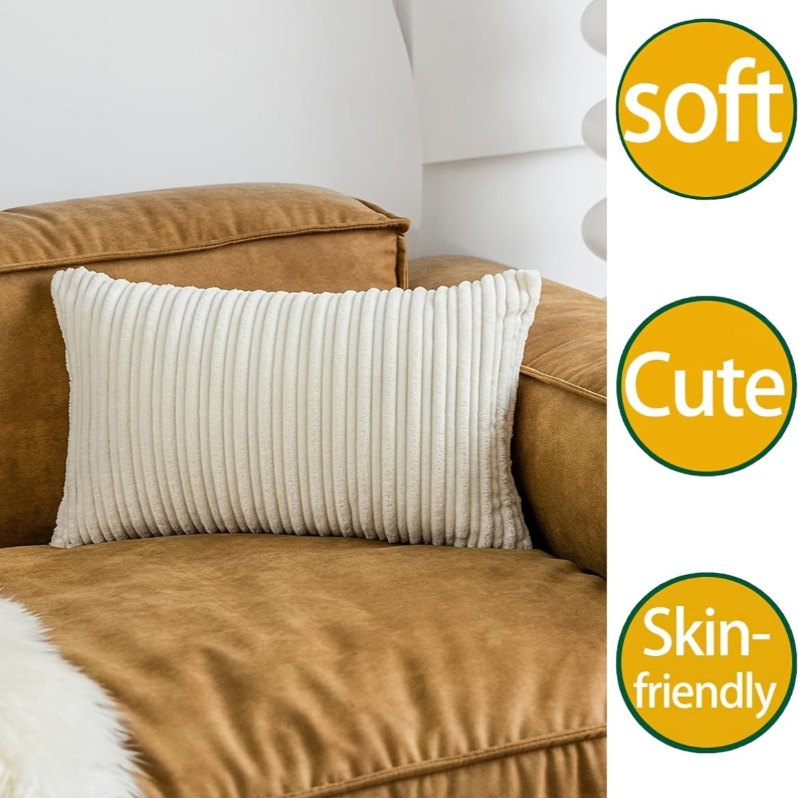 1\u002F2 Set of Mother And Striped Pillows, Corduroy Striped Pillows with High-Quality 3D Filling - Suitable for Sofas, Bedrooms, And Cars. Multi-Functional Machine Washable Decorative Pads with Multiple Sizes And Colors to Choose from