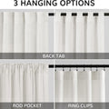 Hokibero 144 Inch Curtains for Living Room Back Tab Extra Long 12 Foot Drapes Sheer Ivory Linen Curtains 144 inch Long for Floor to Ceiling Great Room High Window Sliding Door 12FT Natural 1 Panel