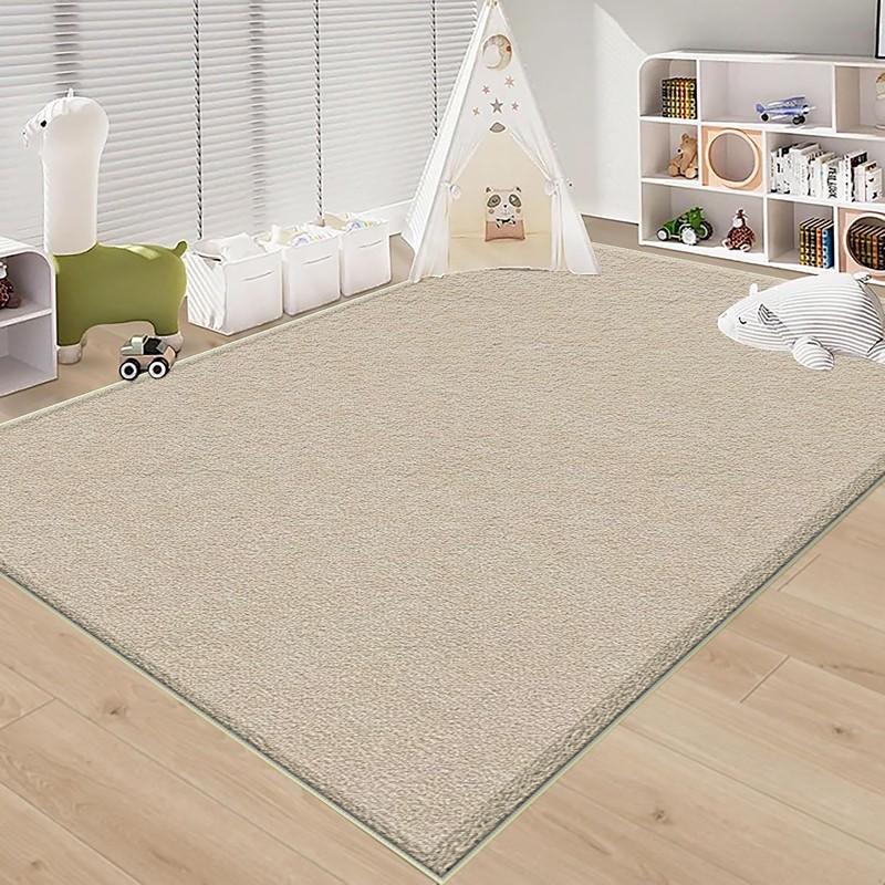 New Arrivals - Solid - Colored Beige Decorative Rug: Large Living Room Rug, Large Bedroom Rug, Study Rug, Entryway Rug, Hallway Rug. Easy to Care for and Clean, Machine Washable, Suitable for All Seasons. A High - Quality Home Decor Choice