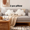 Large White Cloud-Shaped Plush Pillow Cushion - Oversized Grey & White Cloud Bed Sofa Couch Decor, Machine-Washable All-Season Stuffed Cushion with Soft Fill (20.87x14.57inch) for ' Room,,