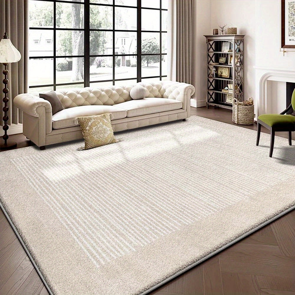 Velvet, Carpet, Home Decor, Minimalist, Cream-Style Three-Dimensional Gold-Patterned Carpet, Adds a Touch of Luxury to The Entrance, Adds Elegance And Lightness to The Game Room, with a Slightly Plastic Washable Backing Suitable for Indoor Use