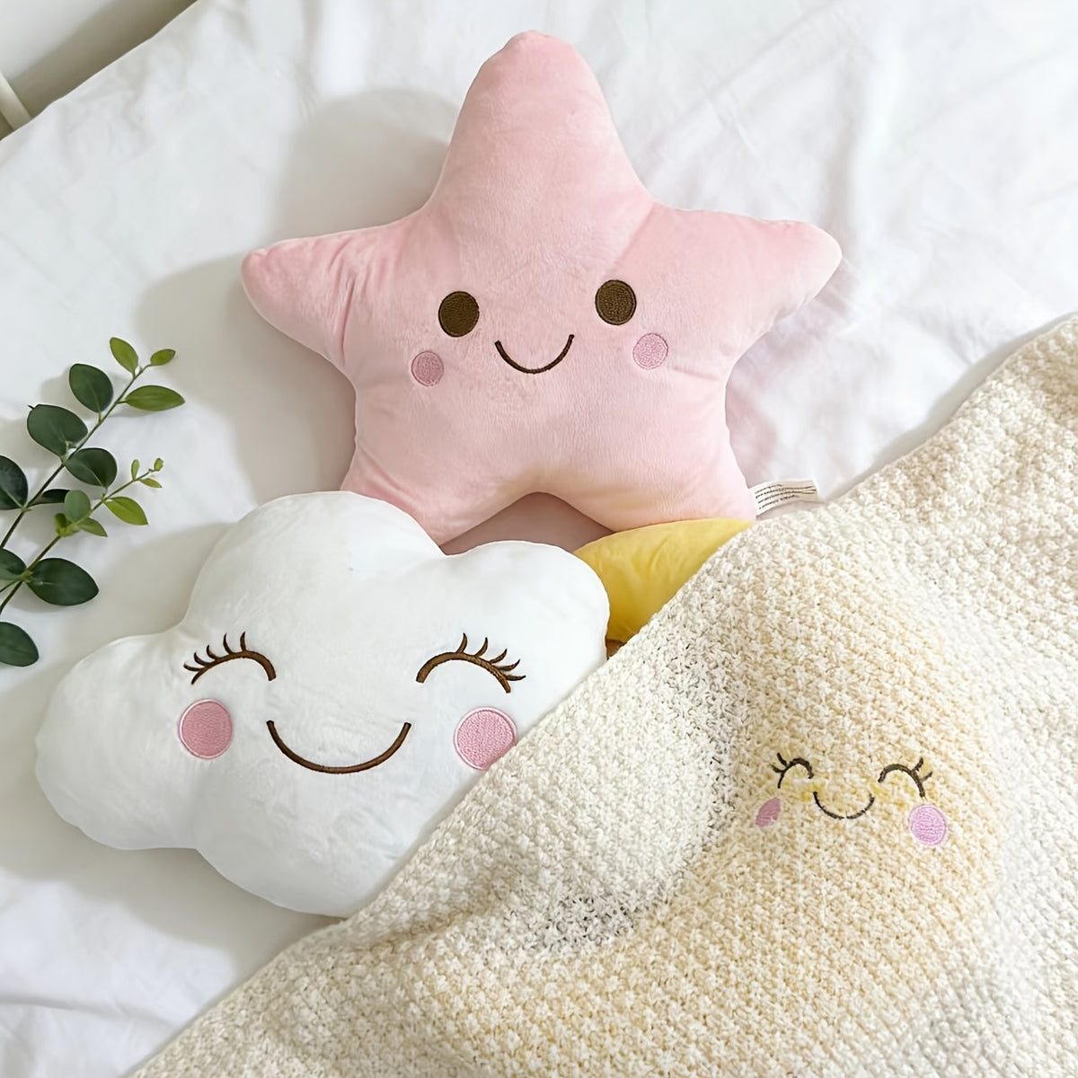 3pcs Cloud, Pillows | Polyester, Machine Washable, Multipurpose Use, Modern Style, All-Season