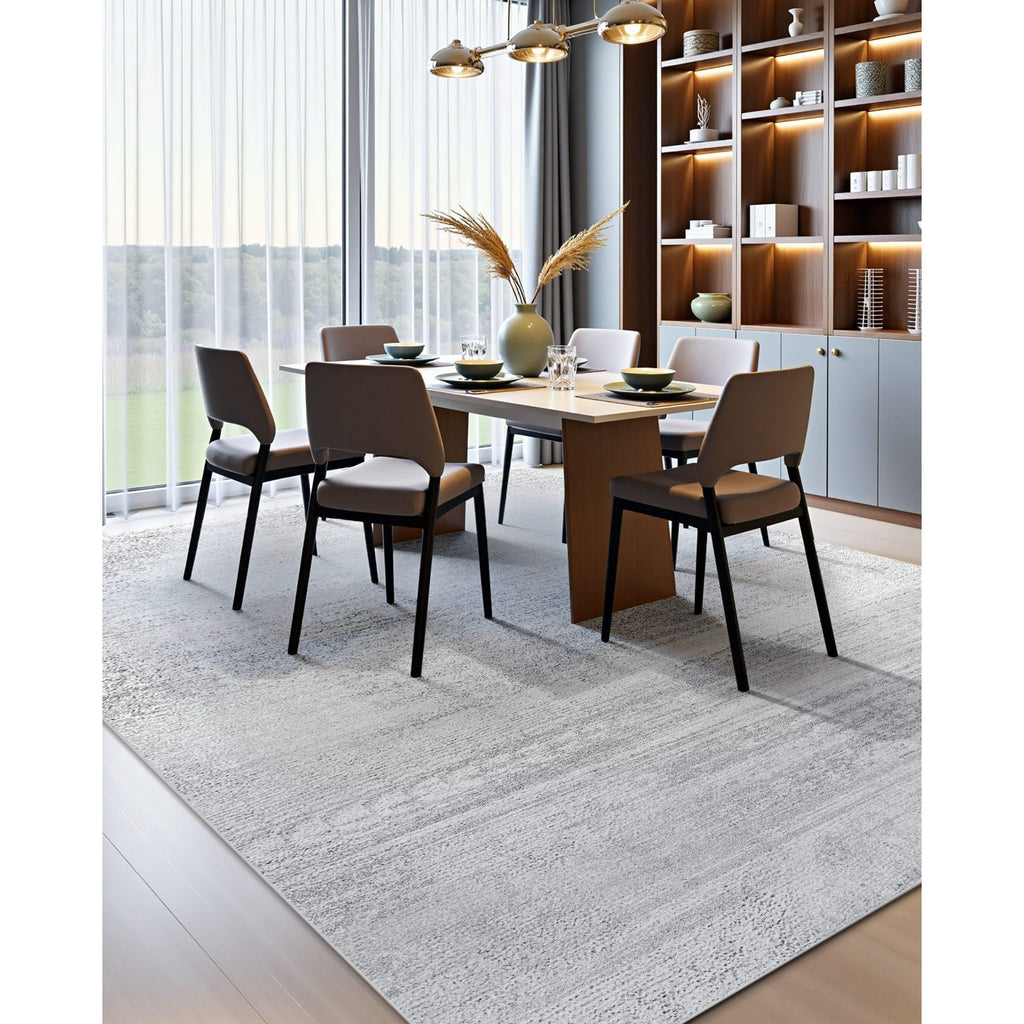 VEVOR Large Area Rug 10 x 14 ft Anti-Skid and Tear-Resistant Floor Mat Modern Gray