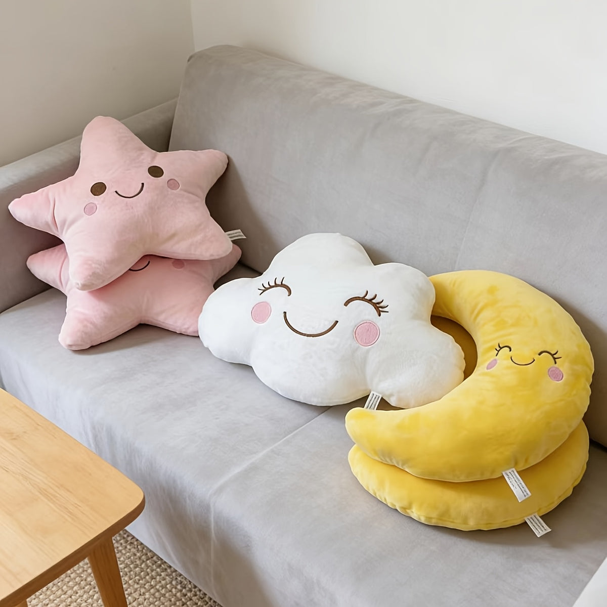 3pcs Cloud, Pillows | Polyester, Machine Washable, Multipurpose Use, Modern Style, All-Season