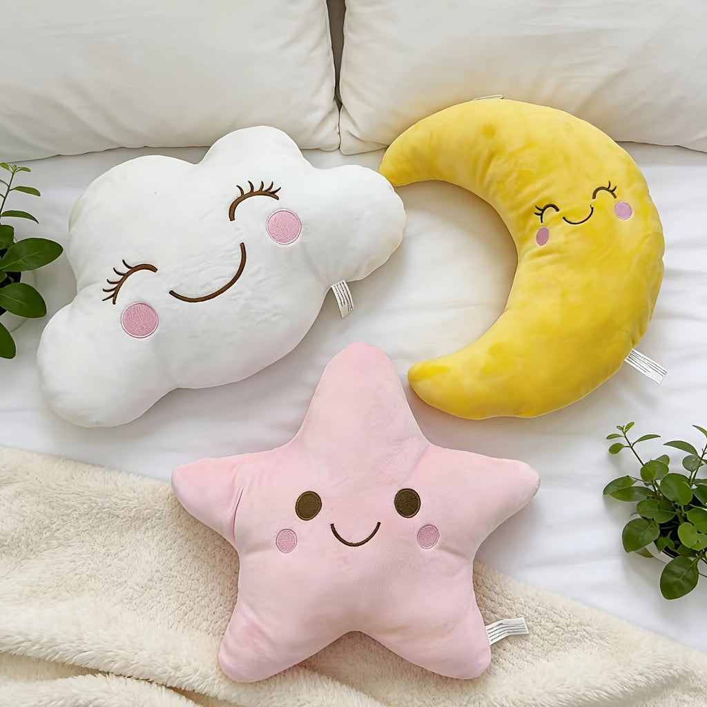 3pcs Cloud, Pillows | Polyester, Machine Washable, Multipurpose Use, Modern Style, All-Season