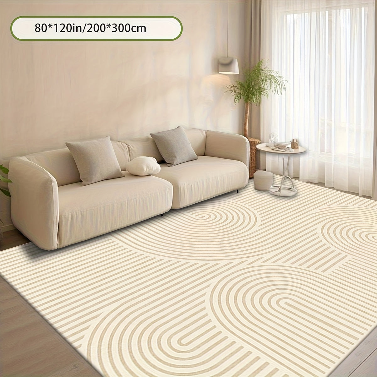 2D Digital Print Curved Pattern Home Decor Carpet | Machine Washable, Non-Shedding, Pet-Friendly, Suitable for Living Rooms, Bedrooms, Entryways, Offices, Hotels, Cafes, Guesthouses, and Cottages, Made by ZULIDA