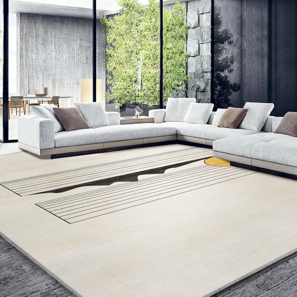Cream-Colored Minimalist Carpet, Gentle Floor Mat for Living Room And Bedroom, Low-Saturation Versatile Home Decor Carpet Suitable for Living Room, Bedroom, Study, Dining Room, Office, Hotel, Pet Room, Game Room, And Homestay