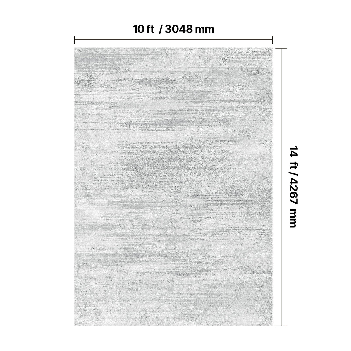 VEVOR Large Area Rug 10 x 14 ft Anti-Skid and Tear-Resistant Floor Mat Modern Gray