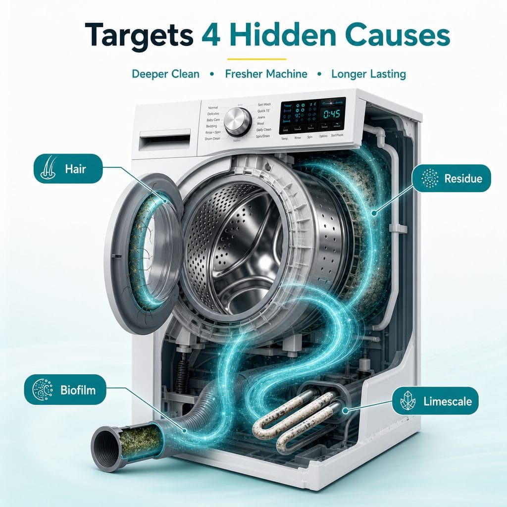 TrueClean Washing Machine Reset — Enzyme Cleaning Tablets