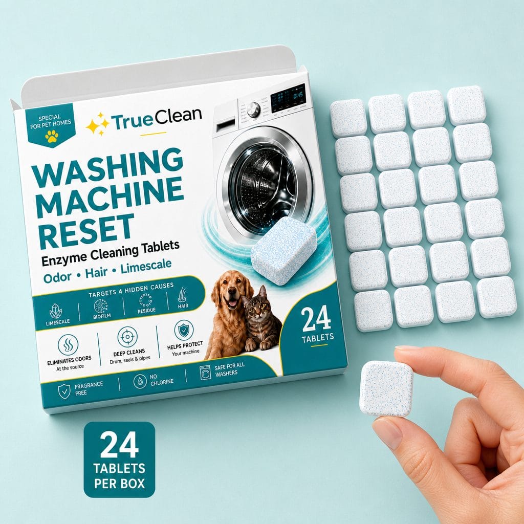 TrueClean Washing Machine Reset — Enzyme Cleaning Tablets